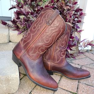 Heritage West Vintage Leather Cowboy Boots